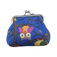 Novelty Owl Print Design Coin Money Bag Purse Small Wallet for Women Kids Girls