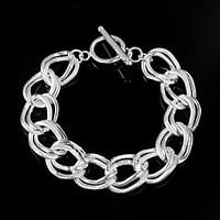 Noble Flash Twisting 925 Silver Sterling Chain Link Bracelets For WomanLady