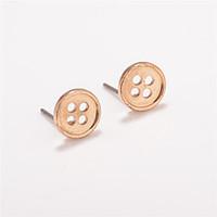 non stone round button stud earrings jewelry circular design eurameric ...