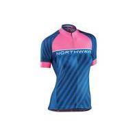 Northwave Women\'s Logo 3 Short Sleeve Jersey | Blue/Pink - XXL