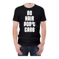 No Hair Don\'t Care Men\'s Black T-Shirt - XL