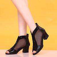 non customizable womens dance shoes silk silk modern heels chunky heel ...