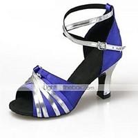 non customizable womens dance shoes satin satin latin high heels chunk ...