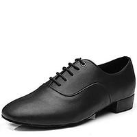 Non Customizable Men\'s Dance Shoes Leatherette Leatherette Latin / Ballroom Heels Low Heel Professional / Indoor / Performance / Practice