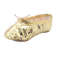 No Kids\' Ballet Faux Leather Flats Indoor Leopard Flat Heel Sliver Gold