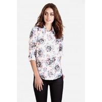 nordic floral sateen shirt