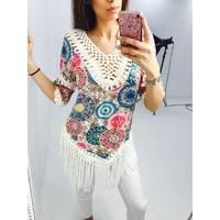 Nova paisley print crochet tassel top