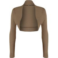 norah long sleeve bolero cardigan mocha