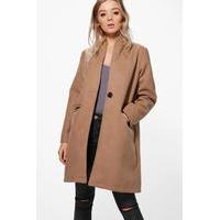 Notch Neck Coat - camel