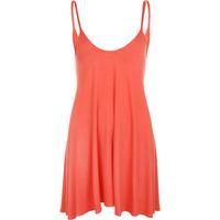 Noemi Basic Camisole Swing Dress - Coral