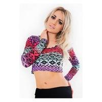 no rules aztec crop top in multi