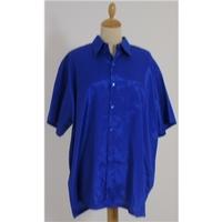 Non Branded size XXL cobalt blue short sleeved shirt