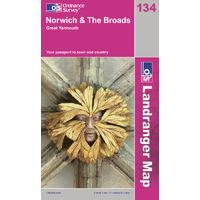 Norwich & The Broads - OS Landranger Map Sheet Number 134