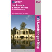 Northampton & Milton Keynes - OS Landranger Active Map Sheet Number 152