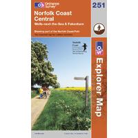 norfolk coast central os explorer active map sheet number 251