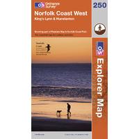 Norfolk Coast West - OS Explorer Active Map Sheet Number 250