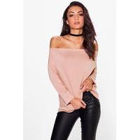 Nola Off The Shoulder Jumper - stone