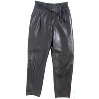 Norris Raymond Black Leather Trousers Size: 30\