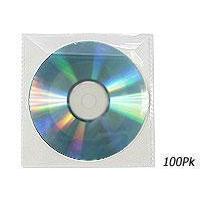 Novatech Plastic DVD & CD Wallets- 100 Pack (80 micron)