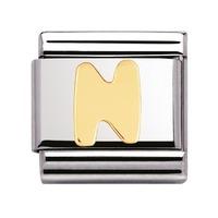 Nomination - 18ct Gold Initial \'N\' Charm 030101/14
