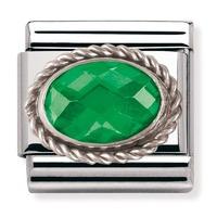 nomination emerald green cz stone with sterling silver detail 03060602 ...