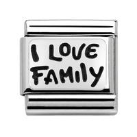 Nomination - Sterling Silver \'I Love Family\' Charm 330102-34