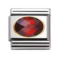 nomination cz 18ct gold red charm 030601005