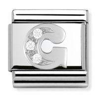 nomination cz and sterling silver initial g charm 33030107