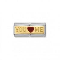 Nomination Composable Double Engraved Link in Stainless Steel You and Me Charm (030720/01)