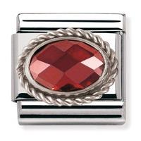 nomination red cz stone with sterling silver detail 030606005