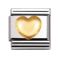 Nomination - Stainless Steel With 18ct Gold \'Raised Heart \' Charm 030116/01
