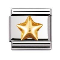 Nomination - Stainless Steel With 18ct Gold \'Raised Star\' Charm 030110/12