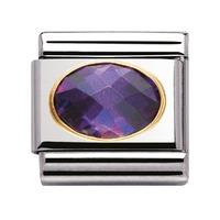 Nomination - CZ & 18ct Gold \'Purple\' Charm 030601/001