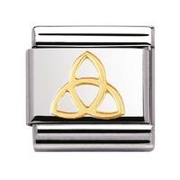 nomination celtic with 18ct gold trinity knot charm 03011904