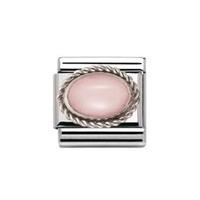 nomination pink opaline stone with sterling silver charm 03050922