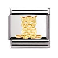 Nomination - Stainless Steel With 18ct Gold \'Owl\' Charm 030114/06