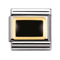 Nomination - 18ct Gold \'Black Rectangle\' Charm 030206/14