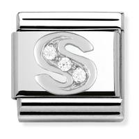 Nomination - CZ And Sterling Silver Initial \'S\' Charm 330301/19