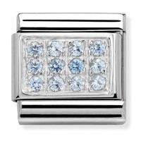 Nomination - Pave CZ & Sterling Silver \'Light Blue\' Cz Charm 330307/05