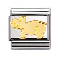 Nomination - Stainless Steel With 18ct Gold \'Hippopotamus\' Charm 030112/02