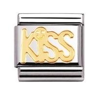 Nomination - 18ct Gold \'Kiss\' Charm 030107/08