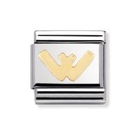 nomination 18ct gold initial w charm 03010123