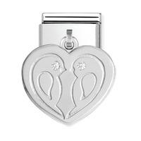 nomination sterling silver with cubic zirconia love birds charm 031710 ...