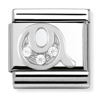 Nomination - CZ And Sterling Silver Initial \'Q\' Charm 330301/17