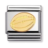 Nomination - Stainless Steel With 18ct Gold \'American Football\' Charm 030106/03