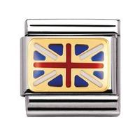 Nomination - Stainless Steel With Enamel And 18ct Gold \'Great Britain\' Flag Charm 030234/06
