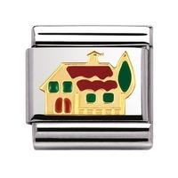 nomination stainless steel with enamel and 18ct gold house charm 03028 ...