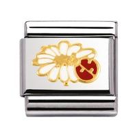 nomination ladybug with flower charm with enamel and 18ct gold 0302780 ...