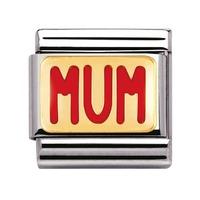 nomination enamel and 18ct gold mum charm 03022939