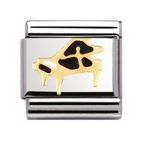 nomination stainless steel with enamel and 18ct gold piano charm 03022 ...